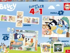 Educa - Bluey Super Pack 4-In-1 - Puzzle, Domino, Identic