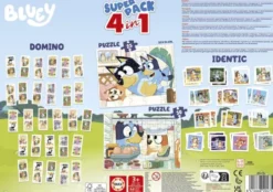 Educa - Bluey Super Pack 4-In-1 - Puzzle, Domino, Identic