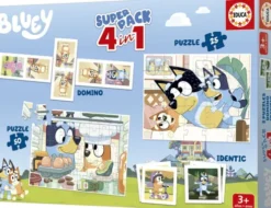 Educa - Bluey Super Pack 4-In-1 - Puzzle, Domino, Identic