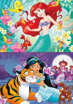 Educa - Disney Princess Puzzles - Ariel Og Jasmin - 2X48 Brikker