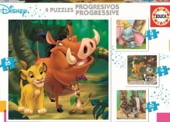 Educa - Disney 4 Puzzles Progressive - 12-25 Brikker - 4 Puslespil