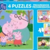 Educa - Peppa Pig - 4 Puzzles Progressive - Gurli Gris Puslespil