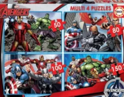 Educa - 4 Puslespil 50-80-100-150 Brikker - Avengers