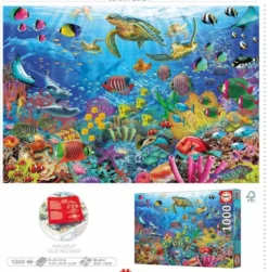 Educa Puslespil - 1000 Brikker - Tropical Fantasy Turtles Puslespil