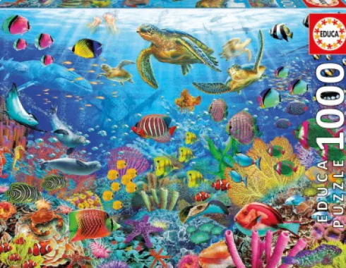 Educa Puslespil - 1000 Brikker - Tropical Fantasy Turtles Puslespil