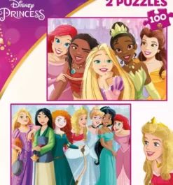 Educa - Puslespil I Træ Med 2X100 Brikker - Disney Prinsesser