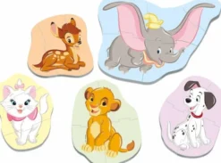 Educa - 5 Puslespil Med 3 Til 5 Brikker - Disney Baby Dyr
