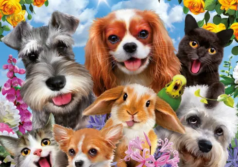 Educa - Selfie Pet Parade - Hunde Katte Kaniner - 200 Brikker