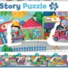Educa - Story Puzzle - Puslespil - 26 Brikker - Køretøjer I Byen