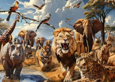 Educa - Wild Animals Puzzle - 1000 Brikker - Puslespil Med Dyr