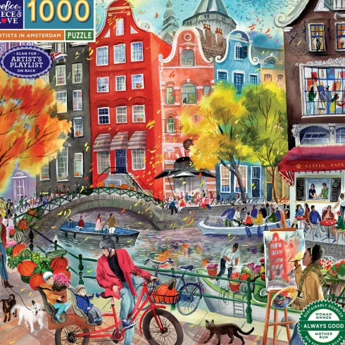 Eeboo - Artists In Amsterdam Puzzle - 1000 Brikker - Puslespil