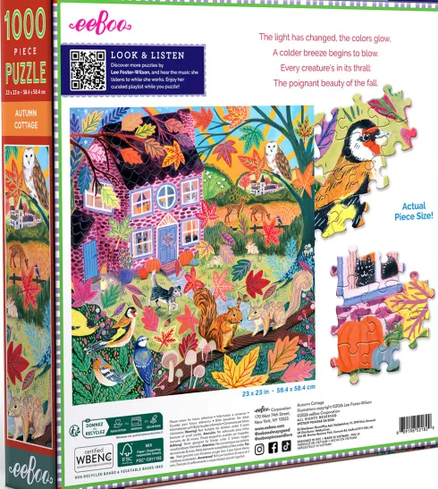 Eeboo - Autumn Cottage Puzzle - 1000 Brikker - Puslespil