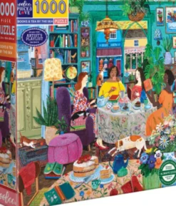 Eeboo - Books Og Tea By The Sea Puzzle - 1000 Brikker - Puslespil