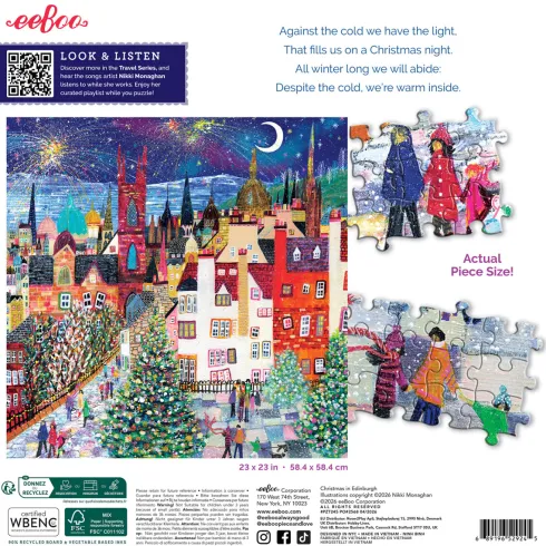 Eeboo - Christmas In Edinburgh Puzzle - 1000 Brikker - Puslespil