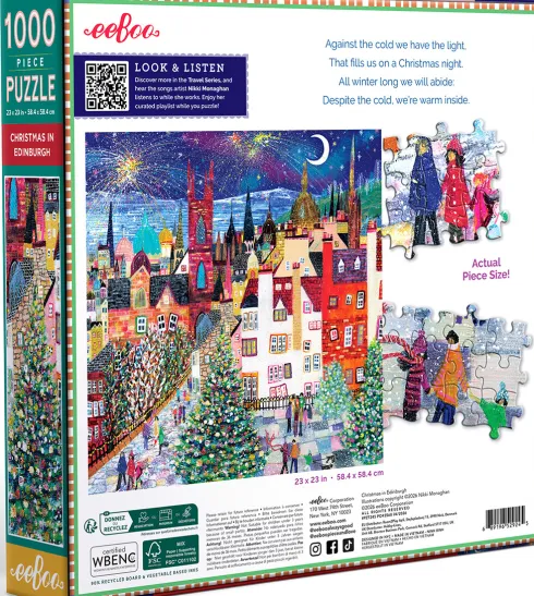Eeboo - Christmas In Edinburgh Puzzle - 1000 Brikker - Puslespil