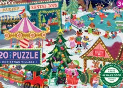 Eeboo - Christmas Village - 20 Piece Puzzle - 20 Brikker - Puslespil