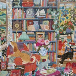 Eeboo - English Cottage Library Puzzle - 1000 Brikker - Puslespil