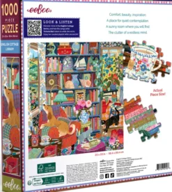 Eeboo - English Cottage Library Puzzle - 1000 Brikker - Puslespil
