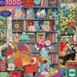Eeboo - English Cottage Library Puzzle - 1000 Brikker - Puslespil