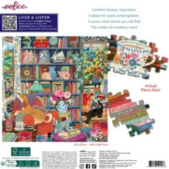 Eeboo - English Cottage Library Puzzle - 1000 Brikker - Puslespil
