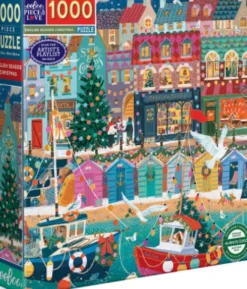 Eeboo - English Seaside Christmas Puzzle - 1000 Brikker