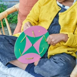 Eeboo - Lacing Cards - Snørekort Med Farver Og Mønstre