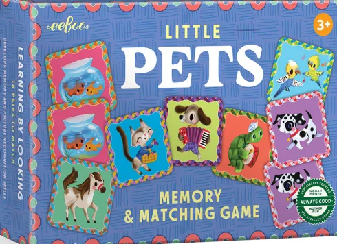 Eeboo - Little Pets Memory & Matching Game - Kæledyr Huskespil