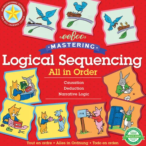 Eeboo - Logik Spil Til Børn - Logisk Rækkefølge - 48 Brikker