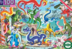 Eeboo - Love Of Dragons - 100 Brikker - Puslespil