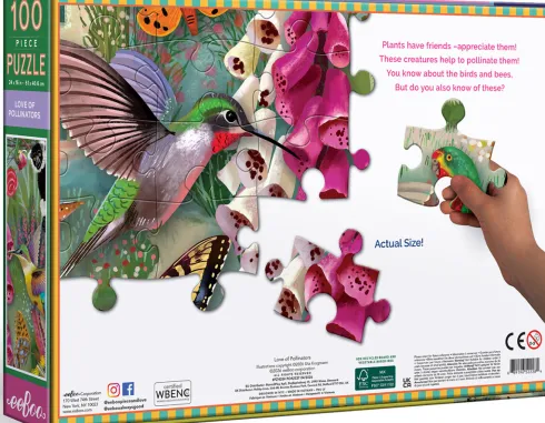 Eeboo - Love Of Pollinators Puzzle - 100 Brikker - Puslespil