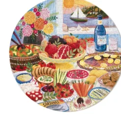 Eeboo - Mediterranean Table - 500 Piece Round Puzzle - Rundt Puslespil