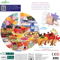 Eeboo - Mediterranean Table - 500 Piece Round Puzzle - Rundt Puslespil