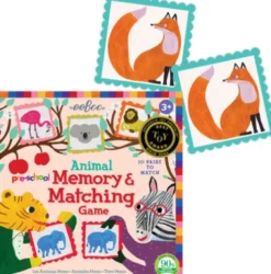 Eeboo - Memory Vendespil - Dyr - 20 Kort