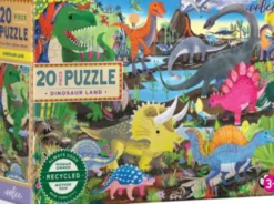 Eeboo Puslespil - 20 Brikker - Dinosaur Land