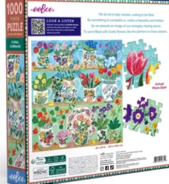 Eeboo - Puslespil - 1000 Brikker - Floral Cupboard