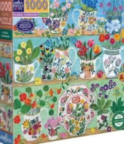 Eeboo - Puslespil - 1000 Brikker - Floral Cupboard
