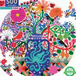 Eeboo Puslespil - 500 Brikker - Fugle Og Blomster