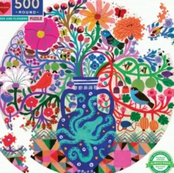Eeboo Puslespil - 500 Brikker - Fugle Og Blomster