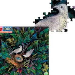 Eeboo Puslespil - 1000 Brikker - Fugle I Bregne