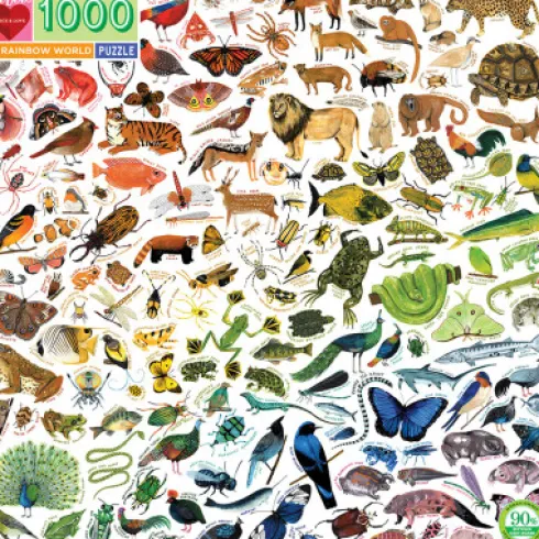 Eeboo Puslespil - 1000 Brikker - Regnbueverden