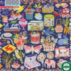 Eeboo Puslespil - 1000 Brikker - The Cat Og The Yarn