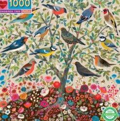 Eeboo Puslespil - 1000 Brikker - Træ Med Sangfugle