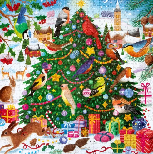Eeboo Puslespil - Christmas Songbirds - 1000 Brikker