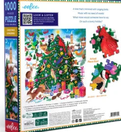 Eeboo Puslespil - Christmas Songbirds - 1000 Brikker
