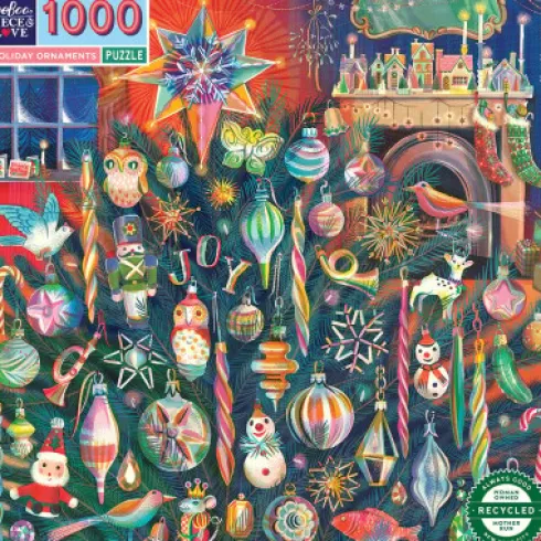 Eeboo Puslespil - Jule Dekorationer - 1000 Brikker