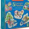 Eeboo - Puslespil Med 3-12 Brikker - Gode Gerninger - 5 Spil