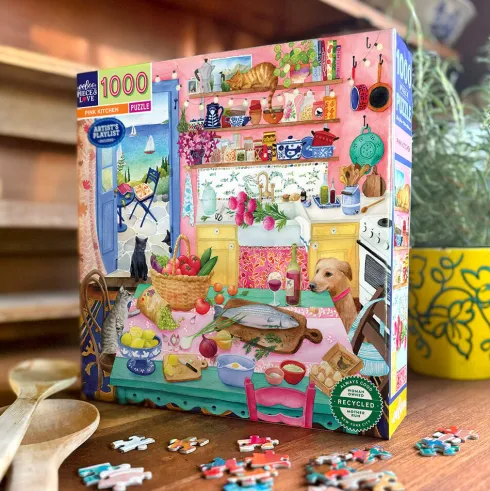 Eeboo Puslespil - Pink Kitchen - 1000 Brikker