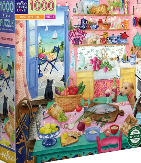 Eeboo Puslespil - Pink Kitchen - 1000 Brikker