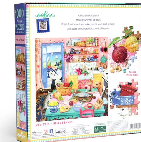 Eeboo Puslespil - Pink Kitchen - 1000 Brikker