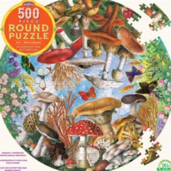 Eeboo - Puslespil - Rundt - Mushrooms And Butterflies - 500 Brikker